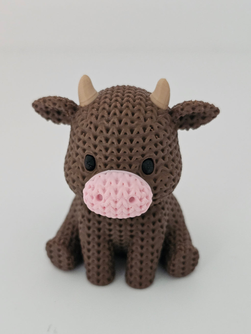 Knitted Brown Cow - 3D