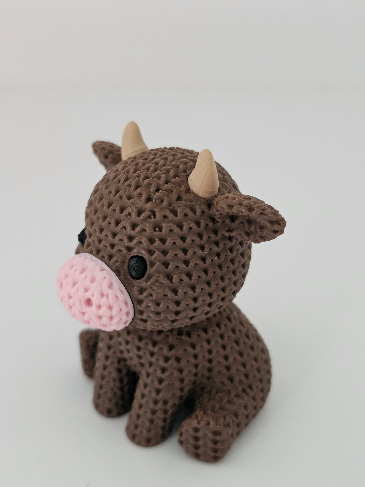 Knitted Brown Cow - 3D