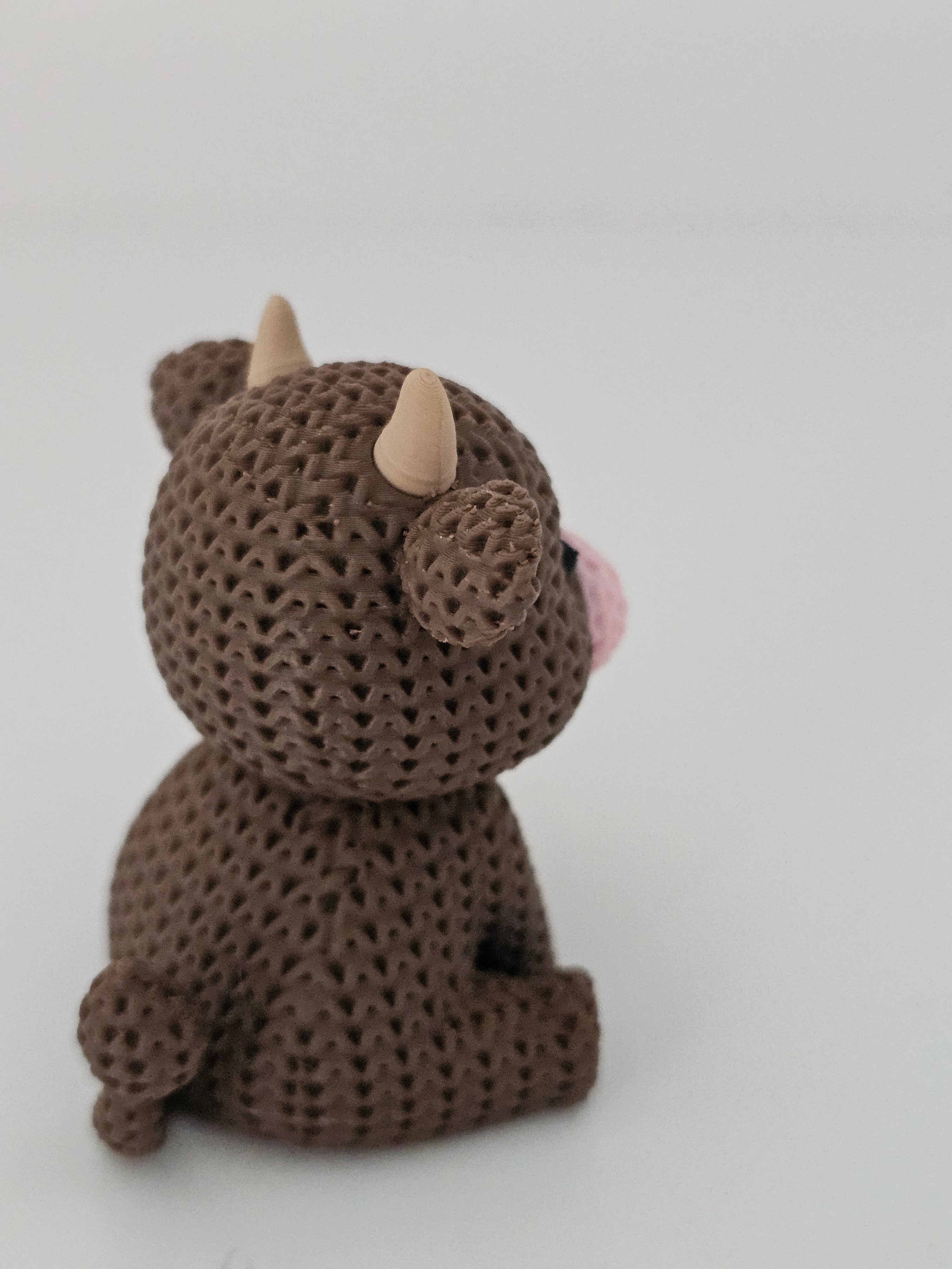 Knitted Brown Cow - 3D