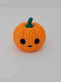 Knitted Halloween Jack O'Lantern toy - 3D