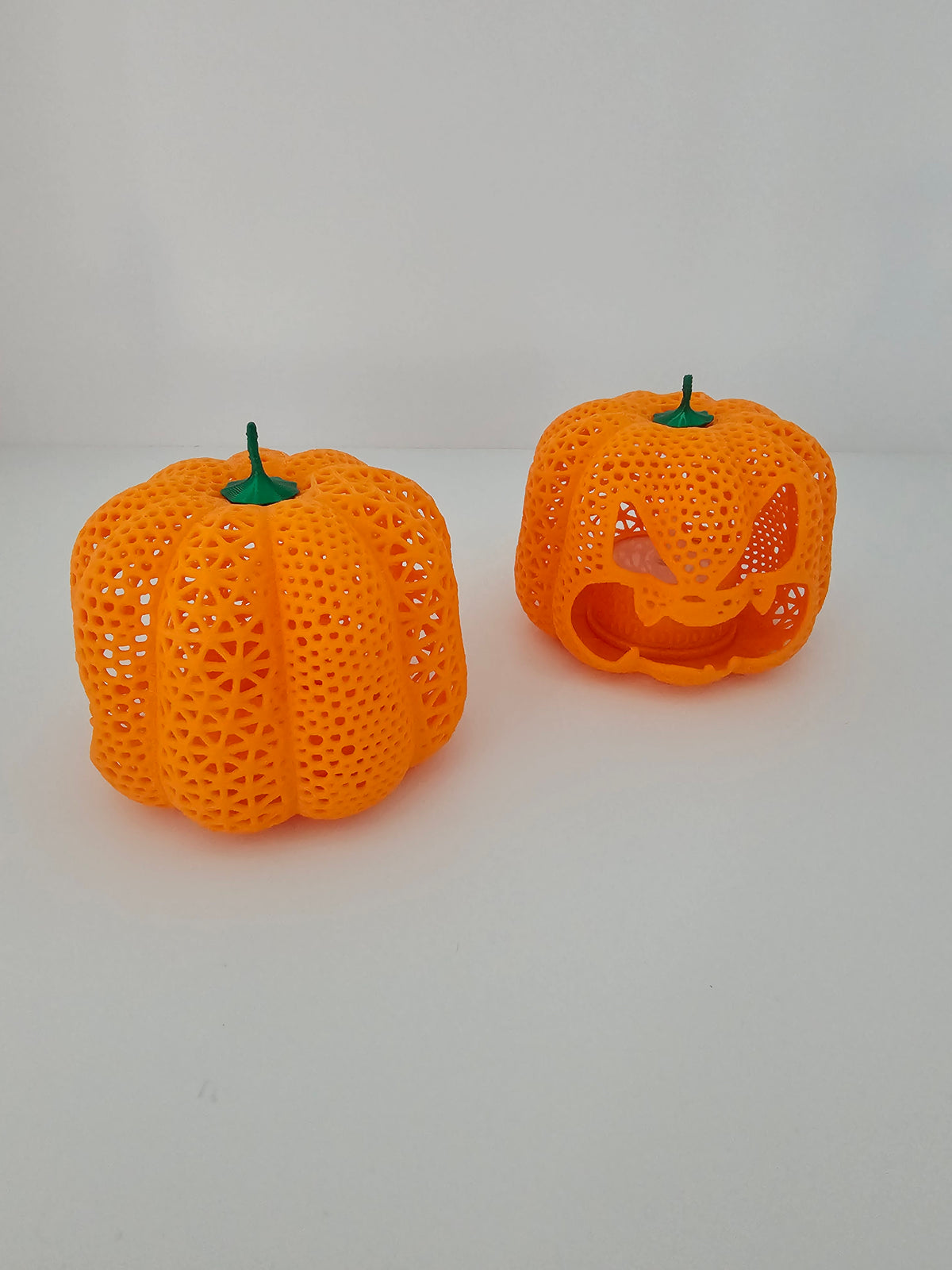 Halloween Tea Light Mean Jack O'Lantern Decor - 3D Printed.
