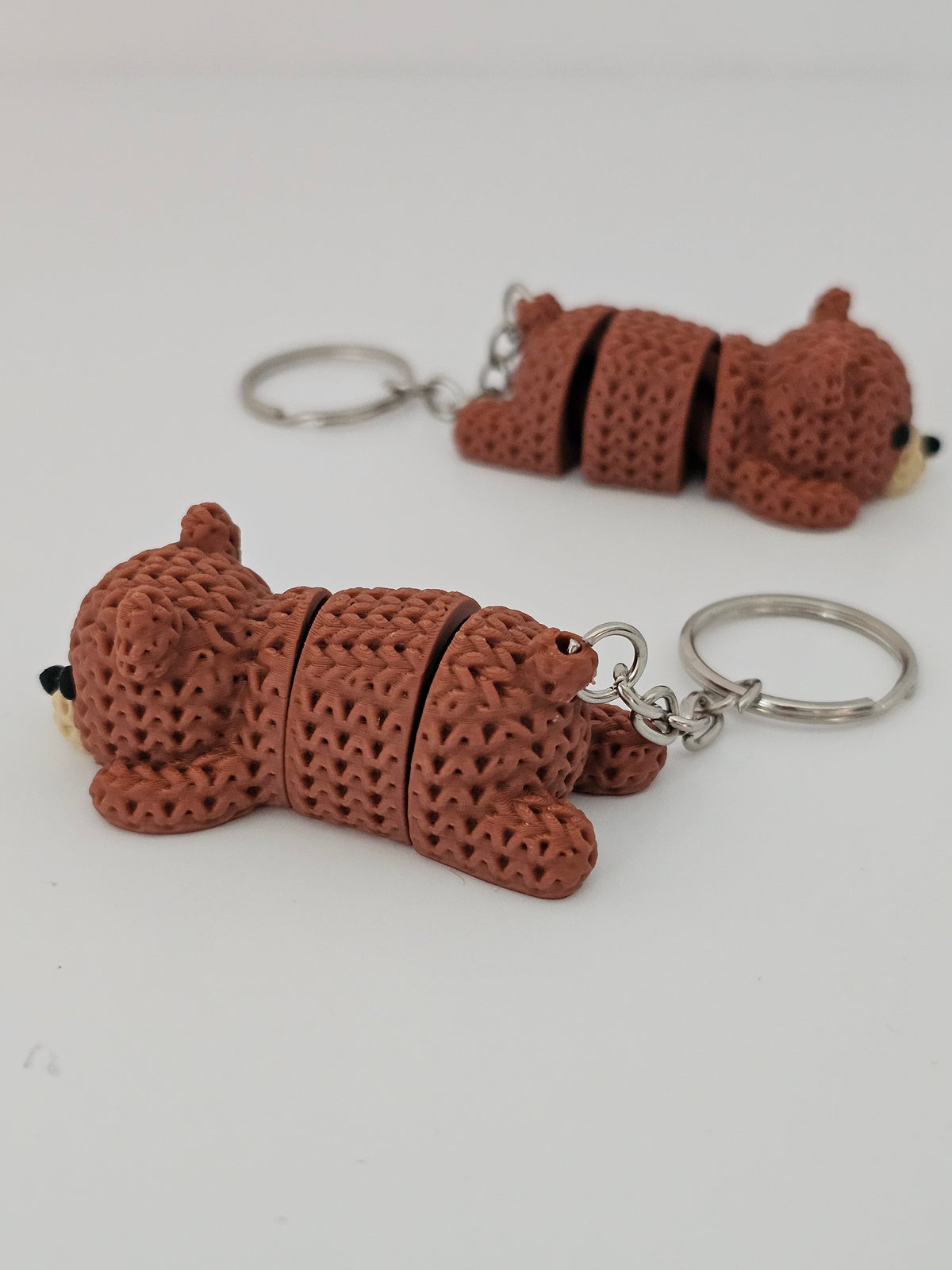 Knitted Reticulated Bear Keychain - 3D