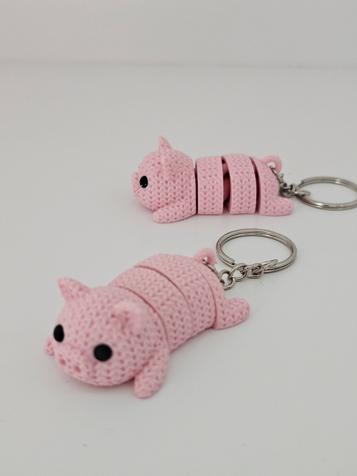 Knitted Reticulated Piggy Keychain - 3D