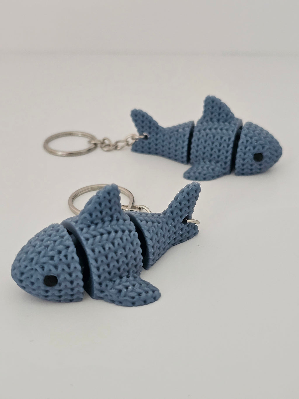 Knitted Reticulated Shark Keychain - 3D