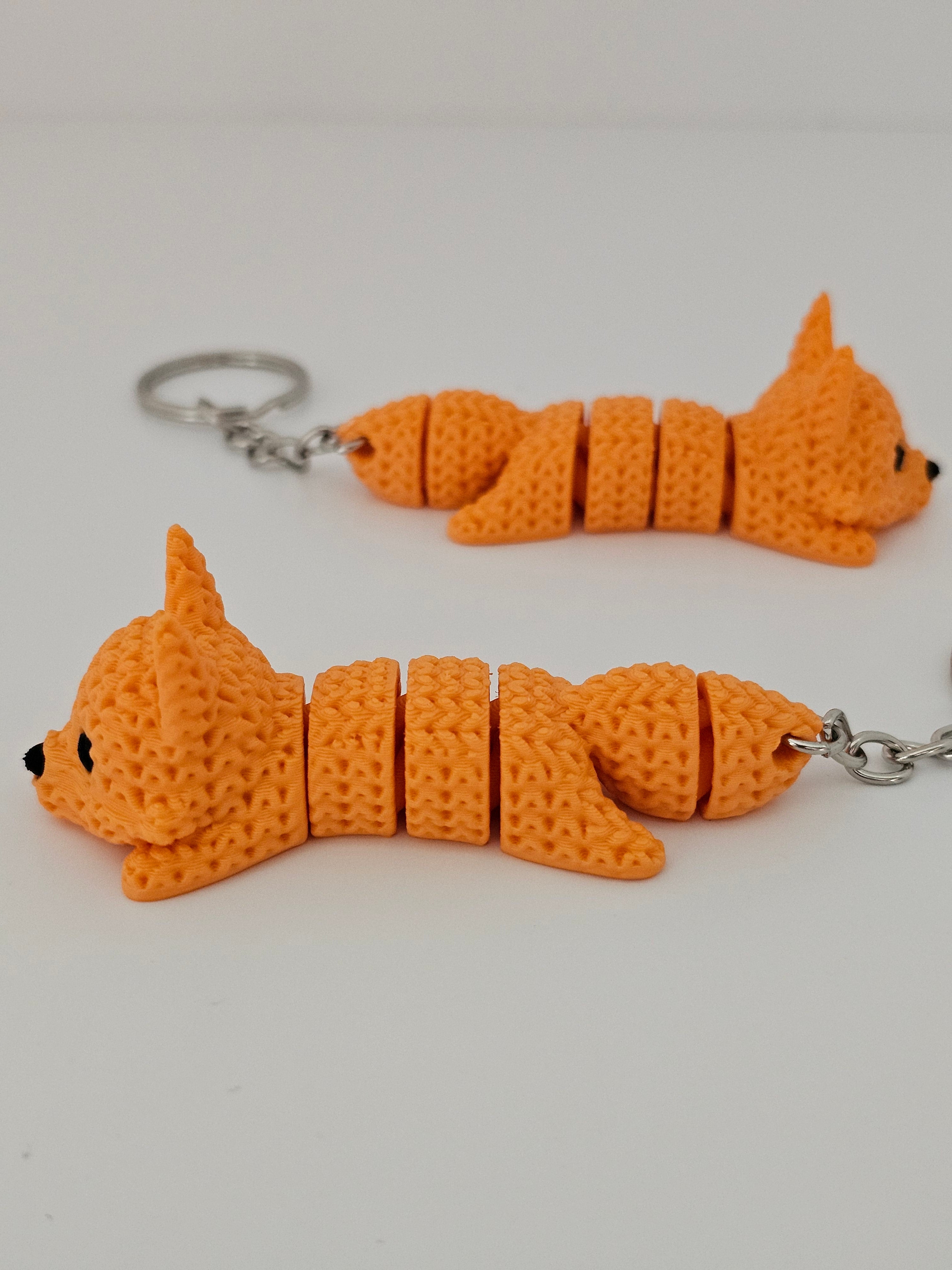 Knitted Reticulated Fox Keychain - 3D