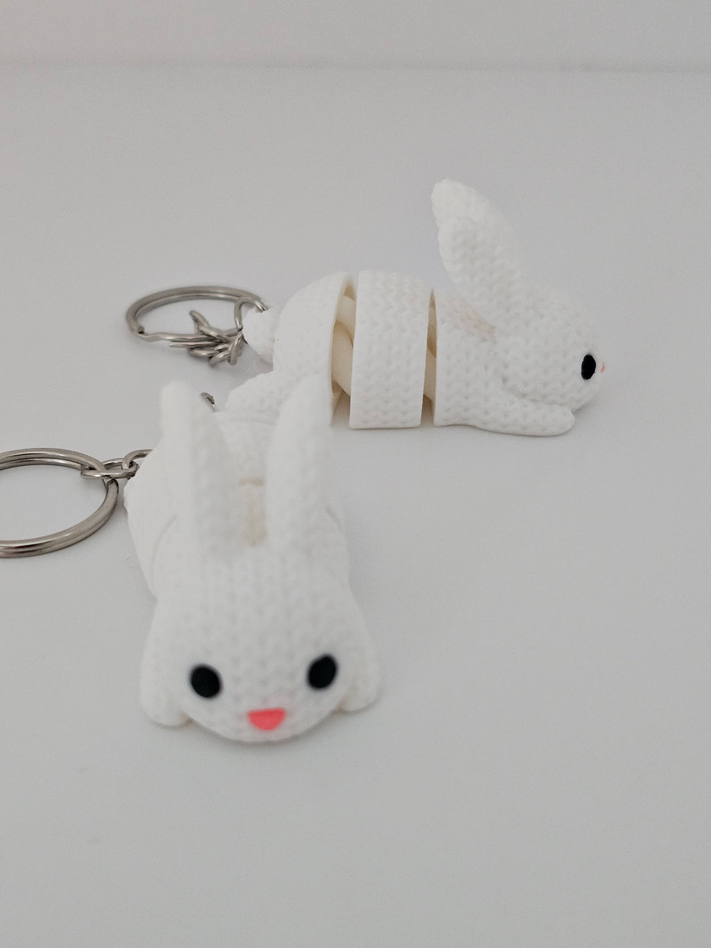 Knitted Reticulated Bunny Keychain - 3D