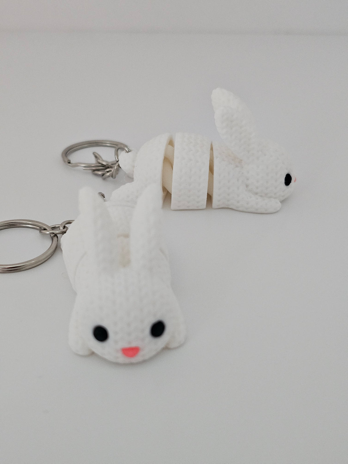 Knitted Reticulated Bunny Keychain - 3D