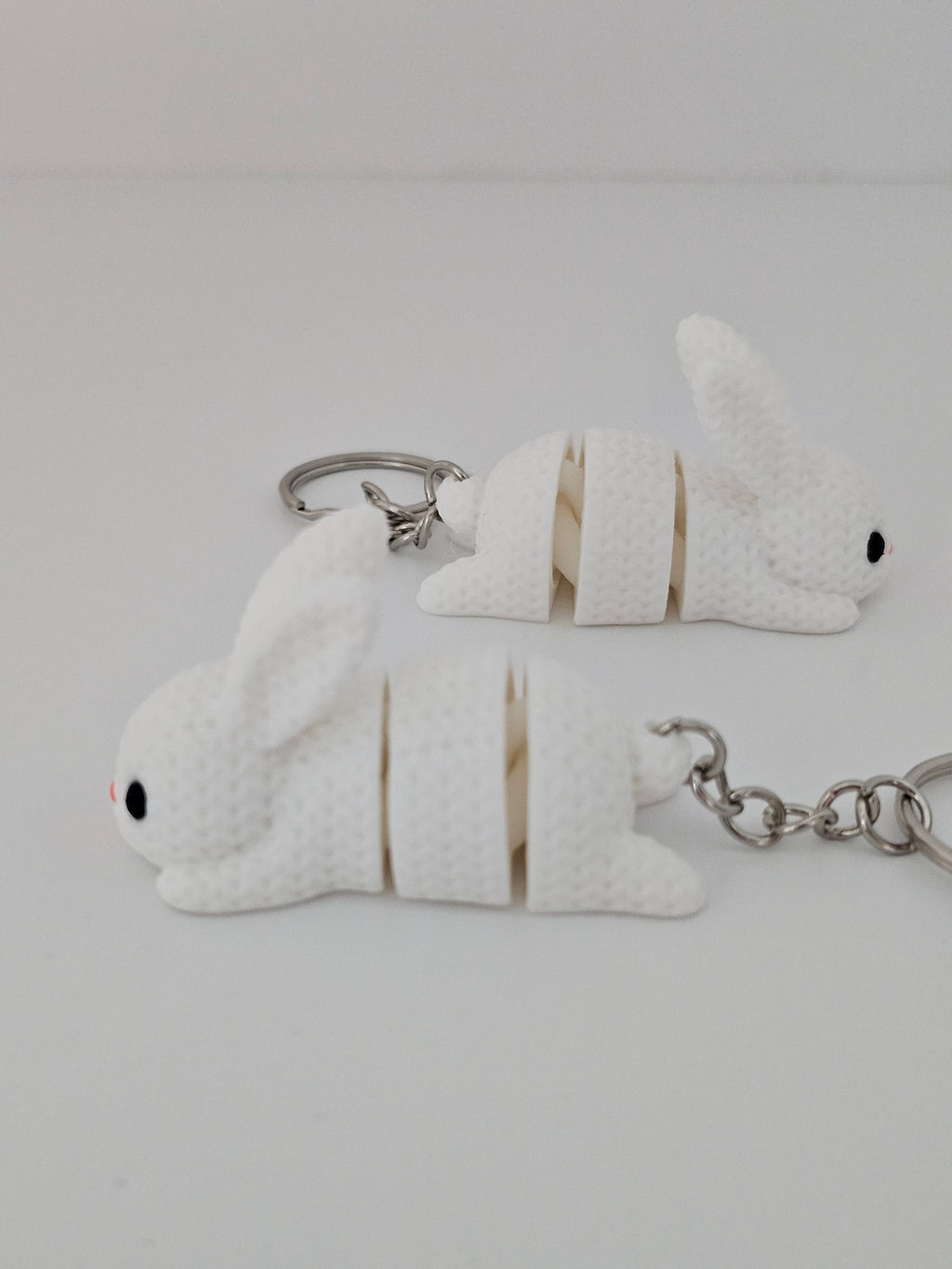 Knitted Reticulated Bunny Keychain - 3D