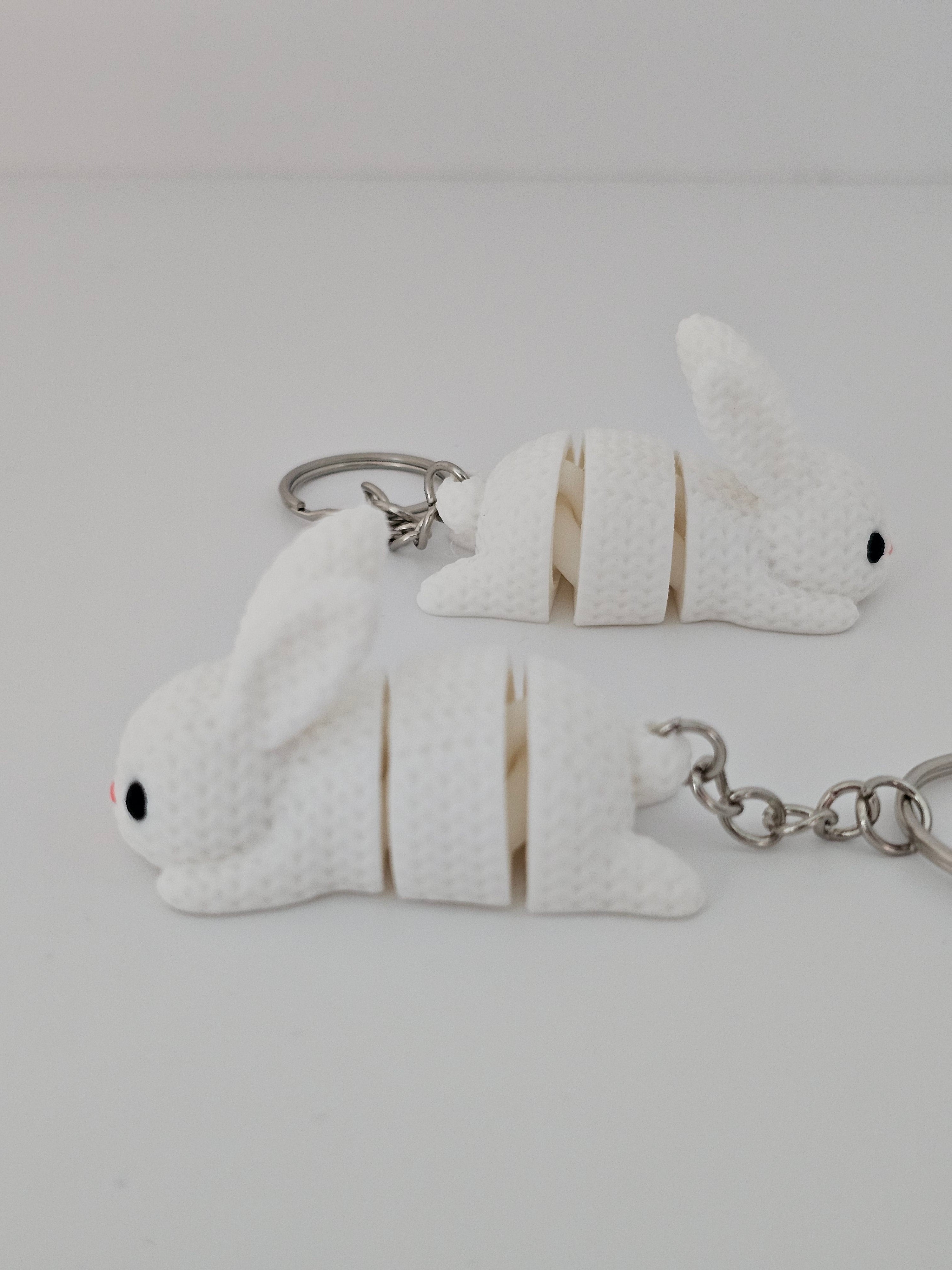 Knitted Reticulated Bunny Keychain - 3D