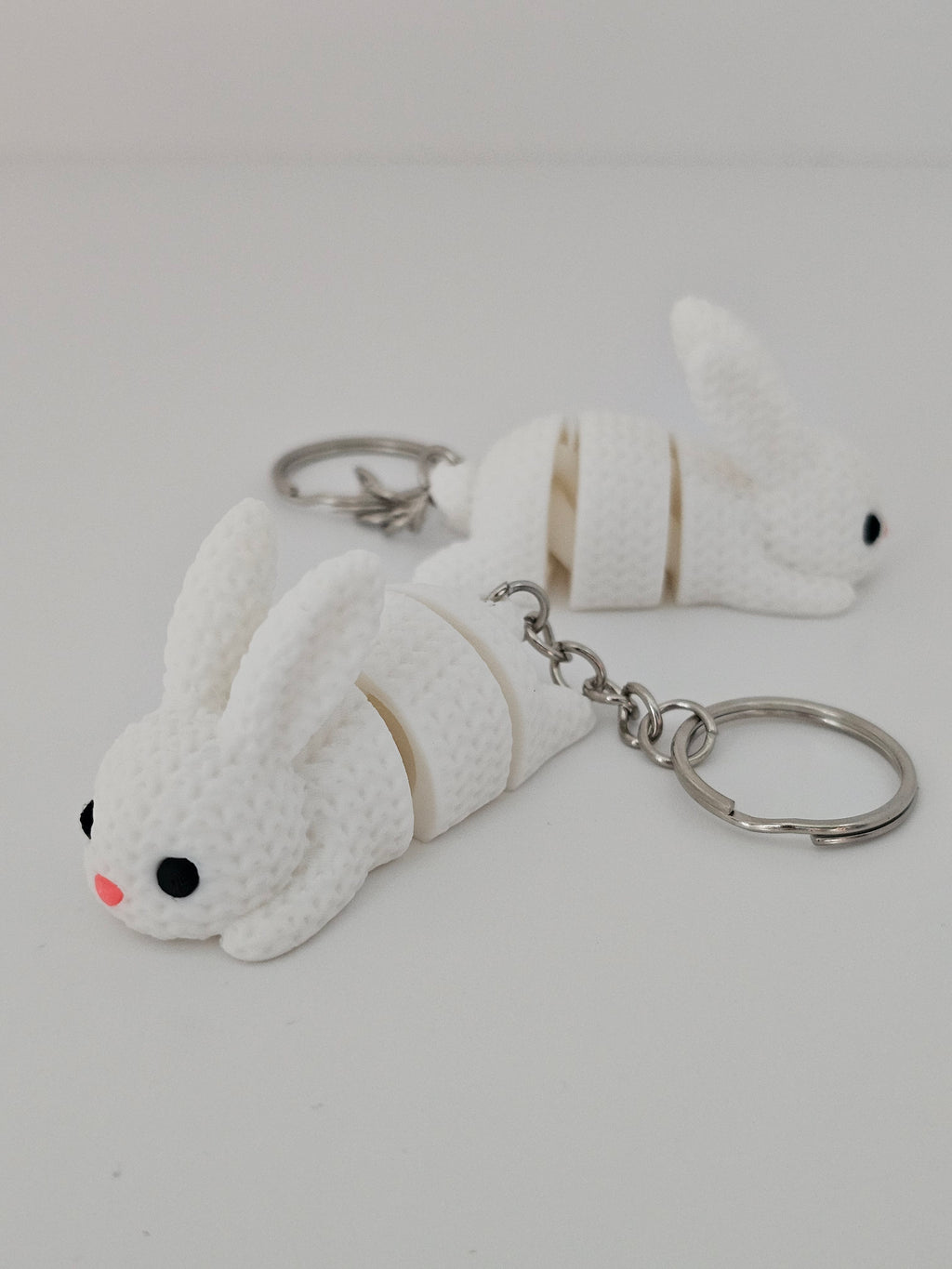 Knitted Reticulated Bunny Keychain - 3D