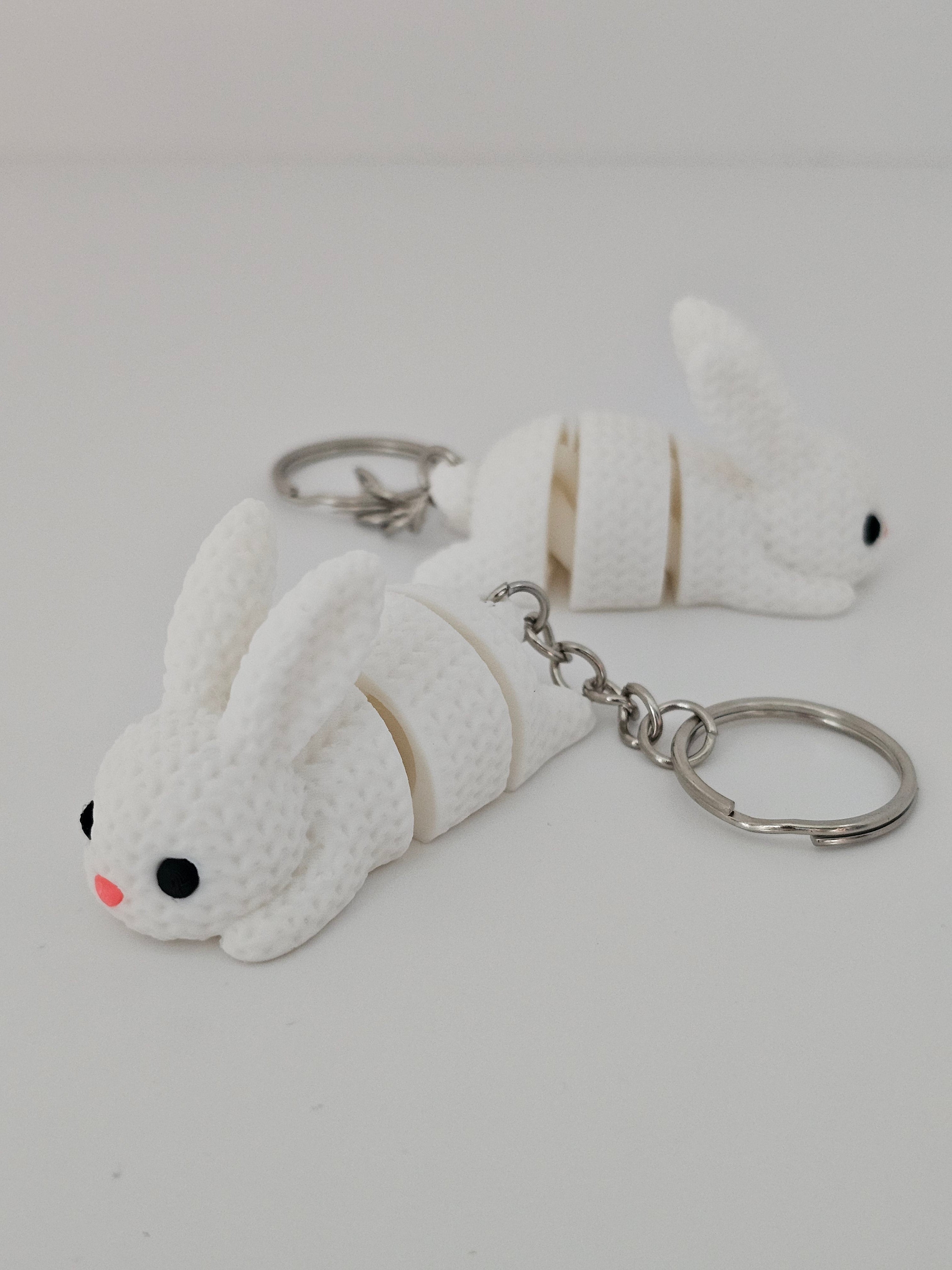 Knitted Reticulated Bunny Keychain - 3D