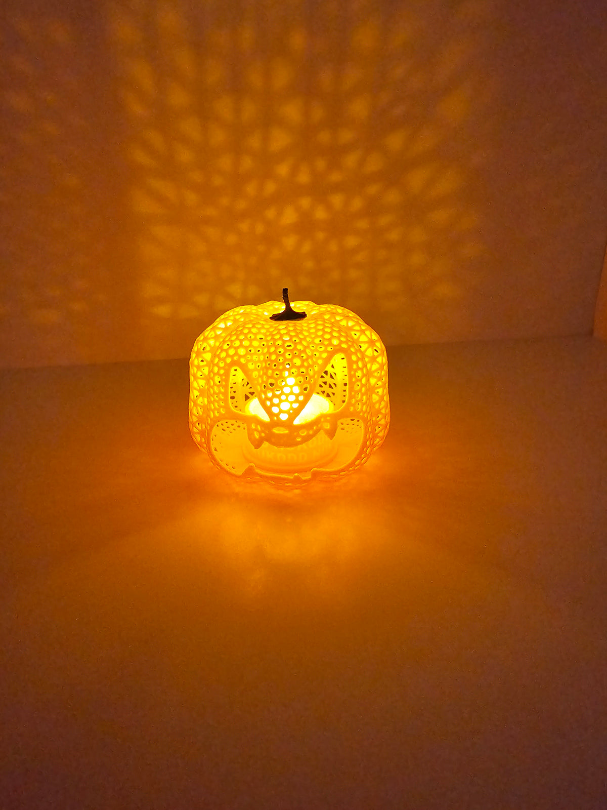 Halloween Tea Light Mean Jack O'Lantern Decor - 3D Printed.