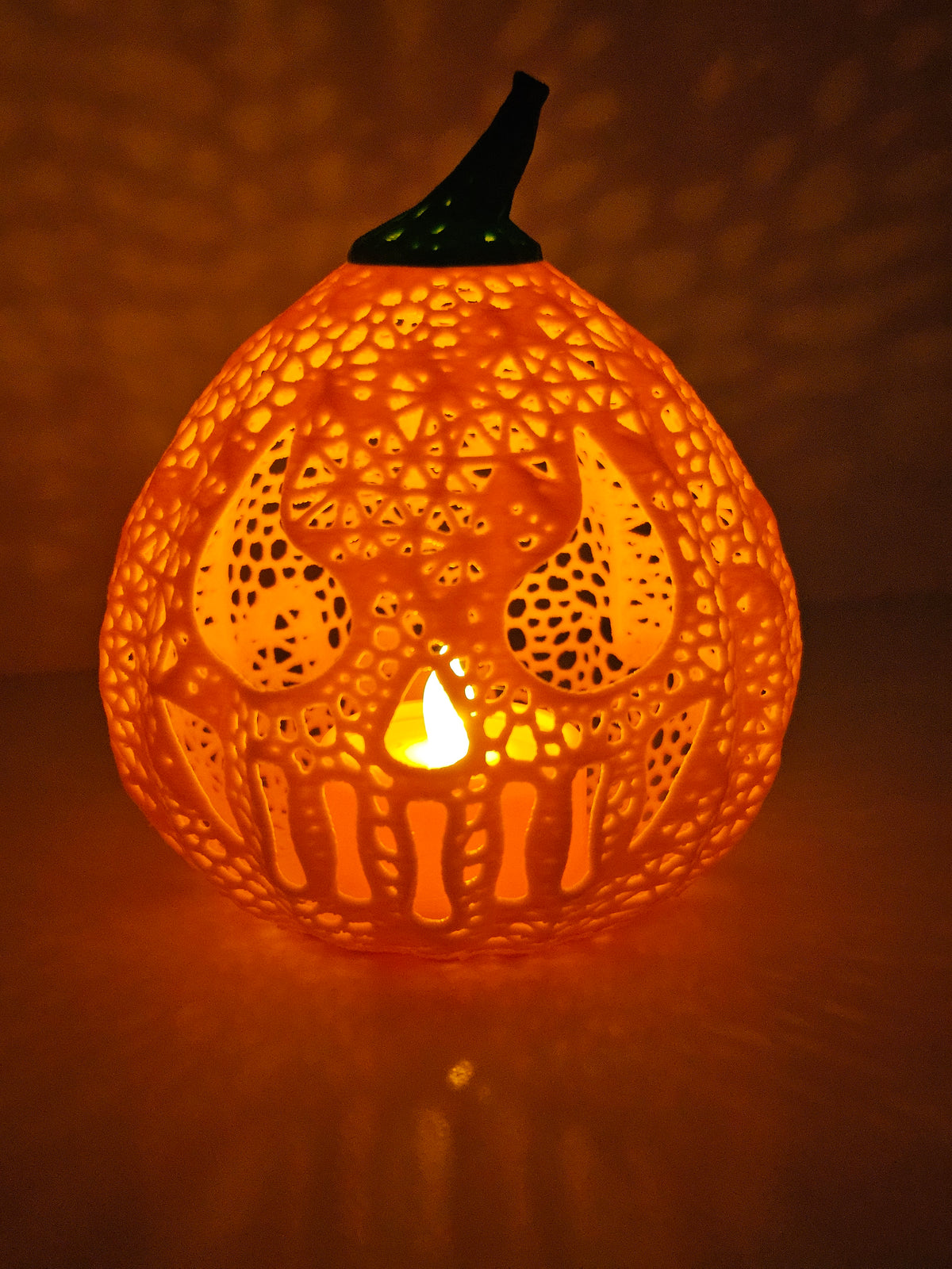Halloween Tea Light Skull Jack O'Lantern Decor - 3D printed