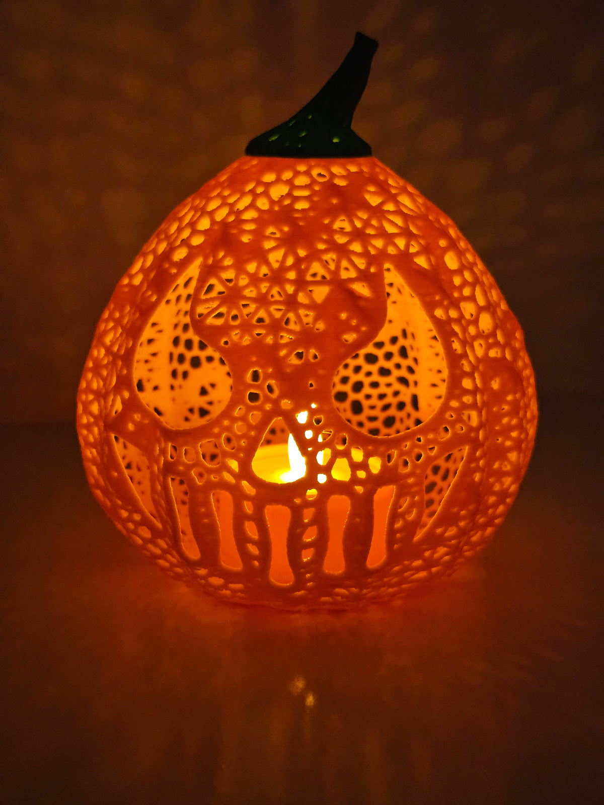 Halloween Tea Light Skull Jack O'Lantern Decor - 3D printed