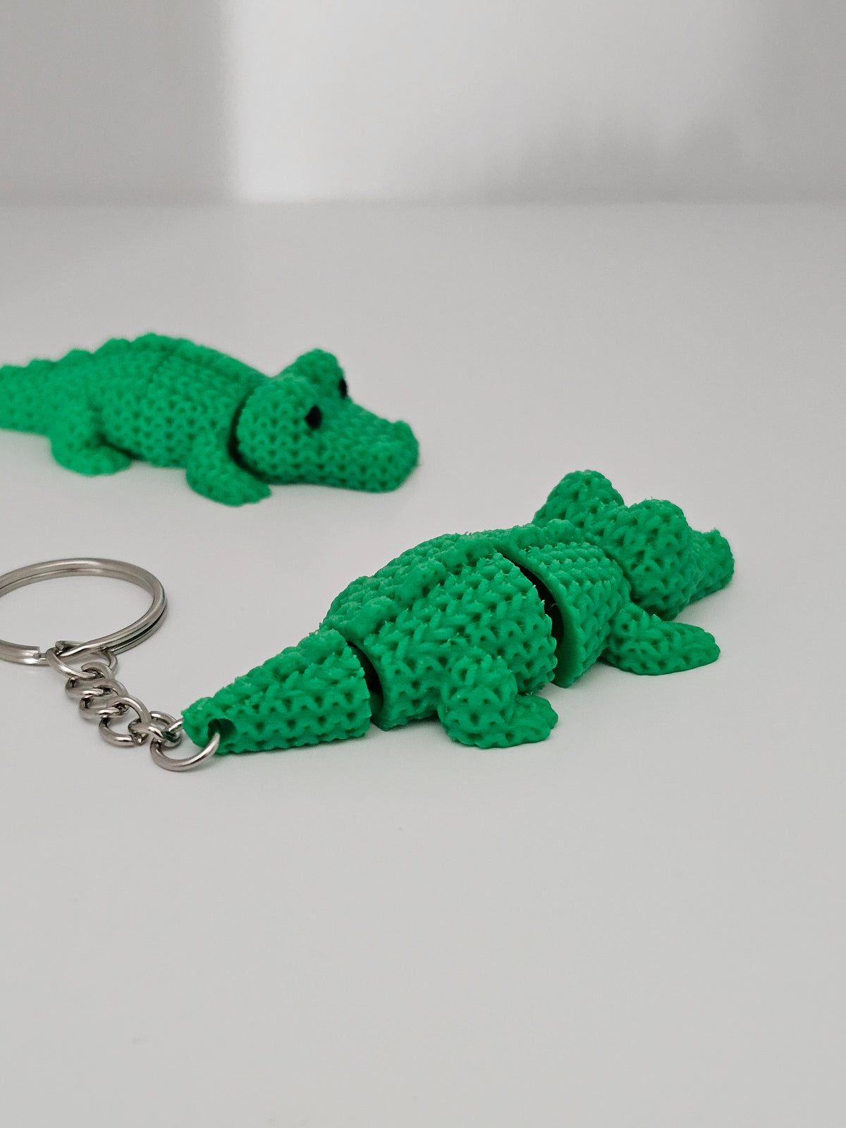 Knitted Articulated Alligator Keychain - 3D