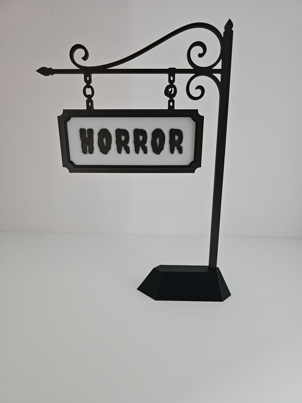 Horror Sign for Bookshelves - 3D printed