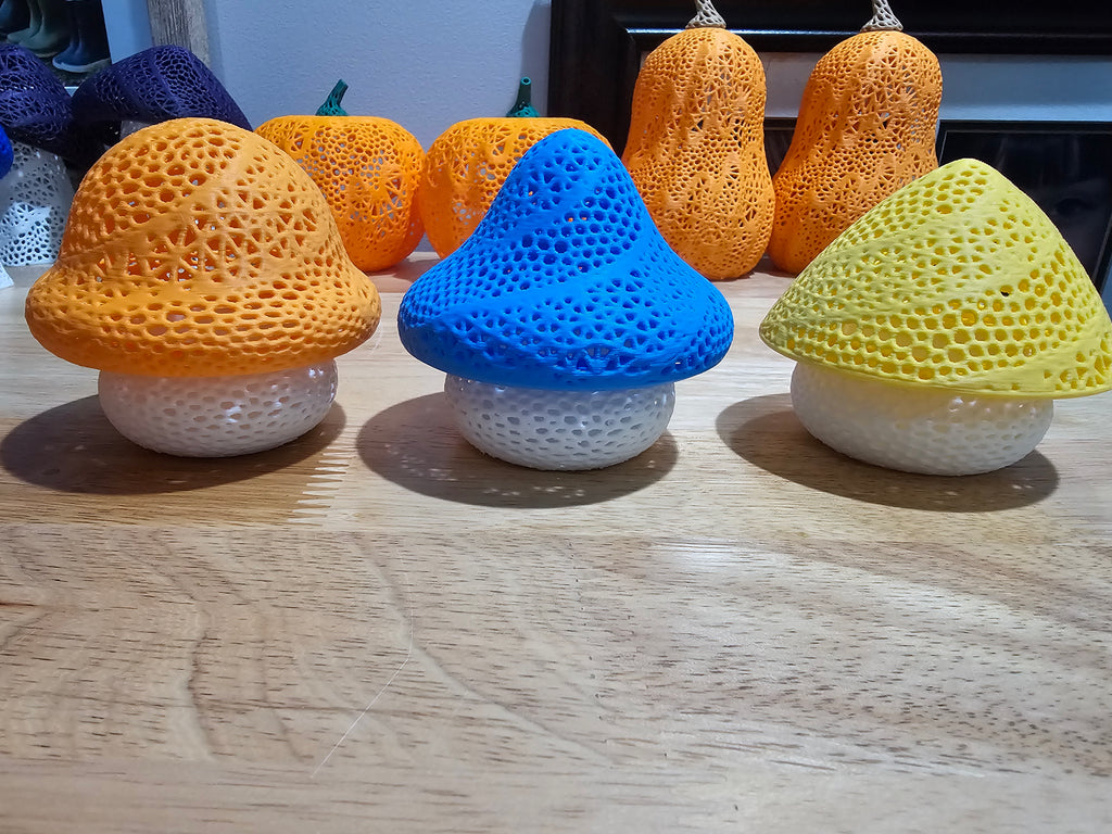 Decorative Small Mushroom Tea Light Set - 3D printed