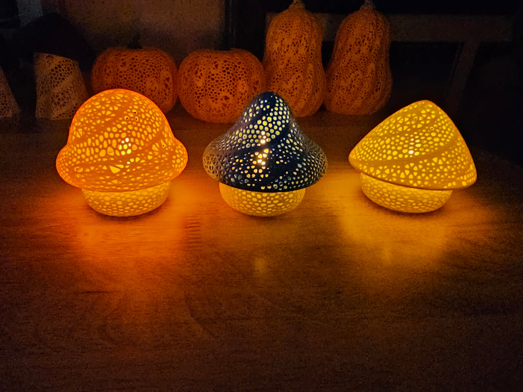 Decorative Small Mushroom Tea Light Set - 3D printed