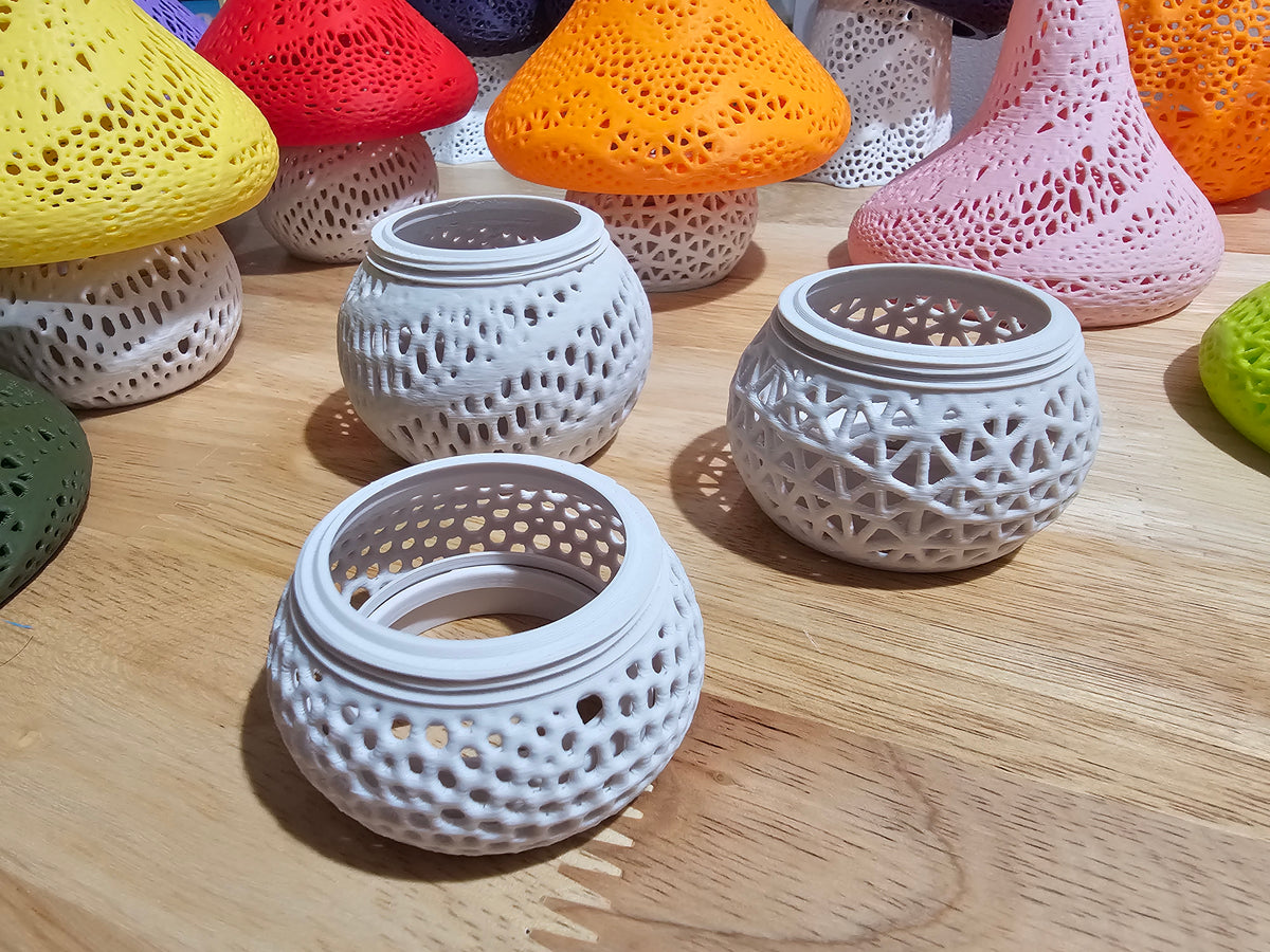 Decorative Mushroom Tea Light Set - 3D printed