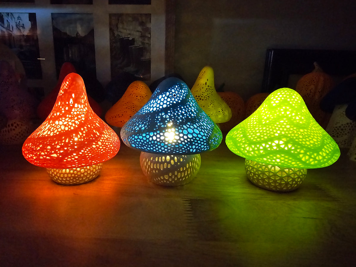Decorative Mushroom Tea Light Set - 3D printed